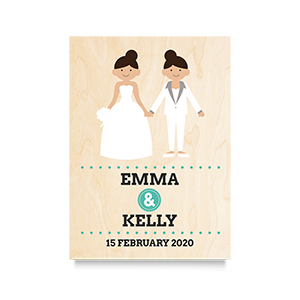 Happy (Mrs & Mrs Names) Wedding Print