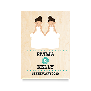 Happy (Mrs & Mrs Names) Wedding Print 2